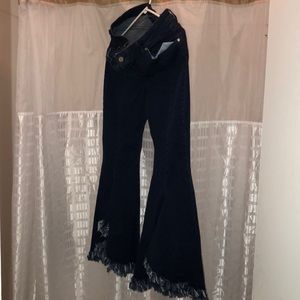 Wide legged fringe pants